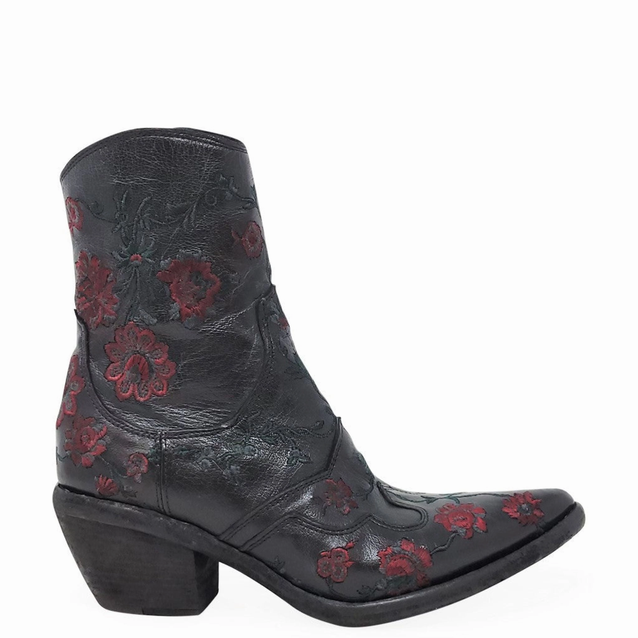 Black Leather Embroidered Ankle Boot Ankle Boots With Outfit Ideas