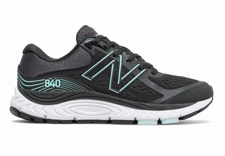 Women's New Balance Fresh Foam 840v5, Black/Storm Blue, 5 D Wide Beige Sneakers New Balance