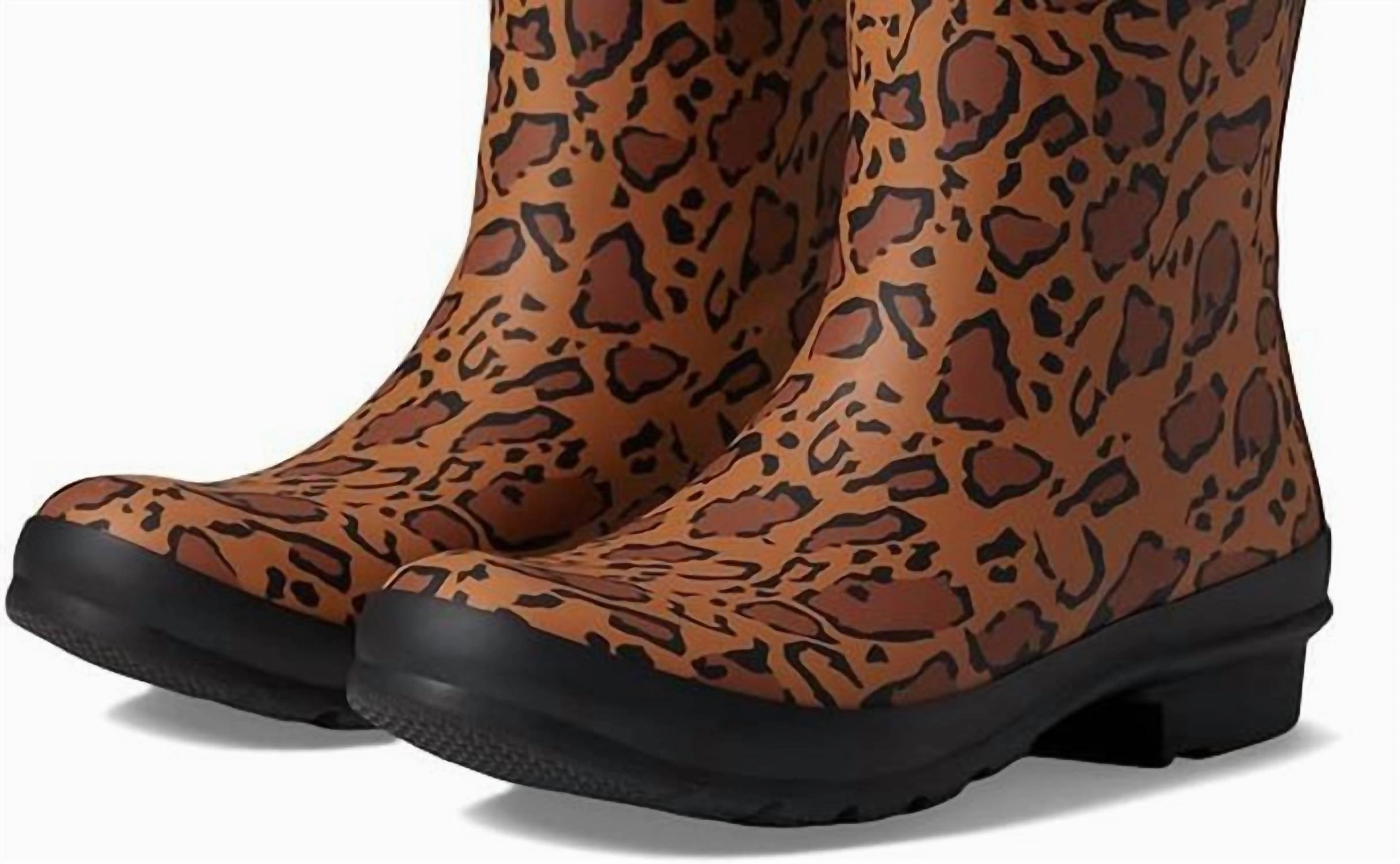 Women's Original Short Leopard Print Boots In Rich Tan/saddle/black Canon Chelsea Boots