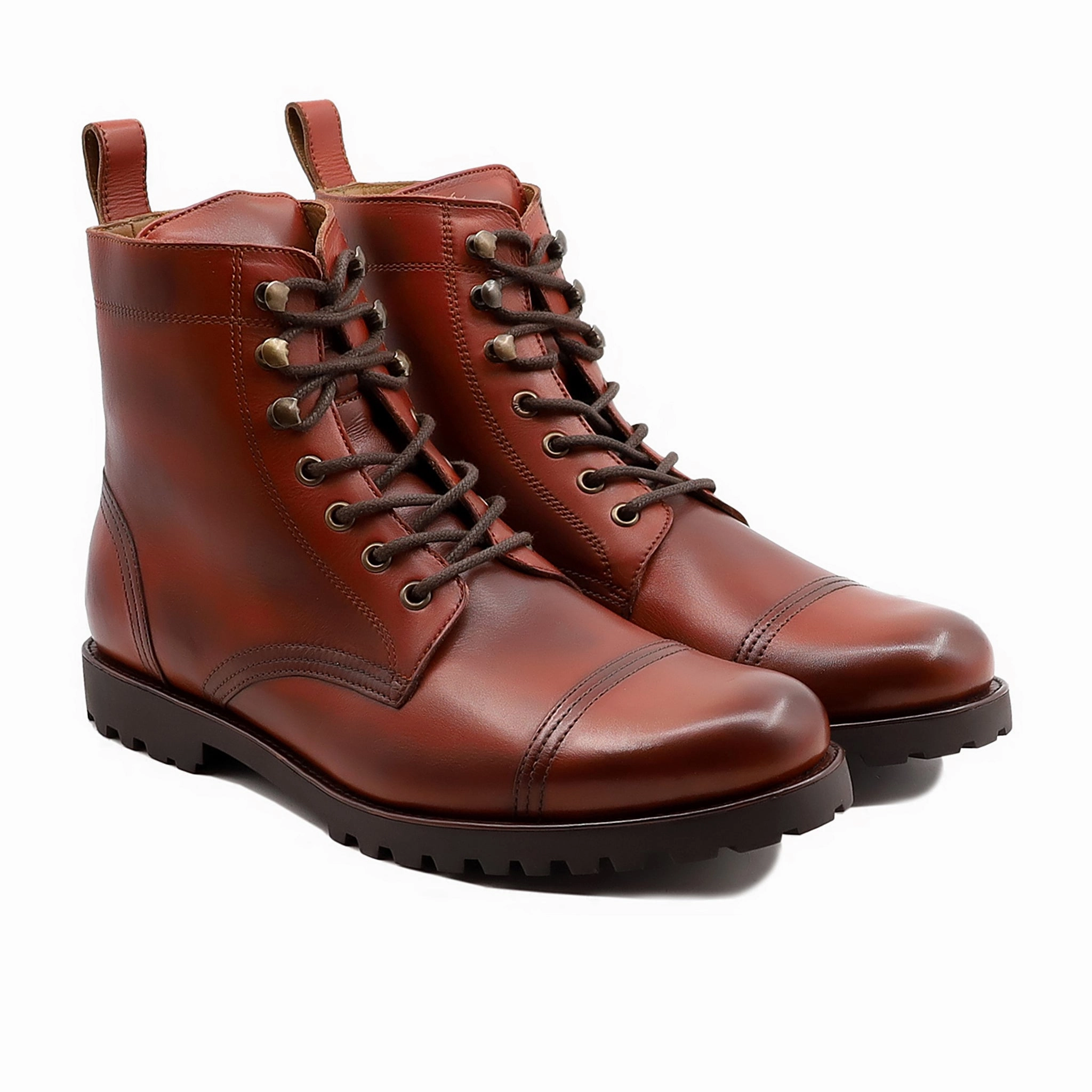 Riding Horse Boots Yere - Men's Reddish Brown Calf Leather Boot