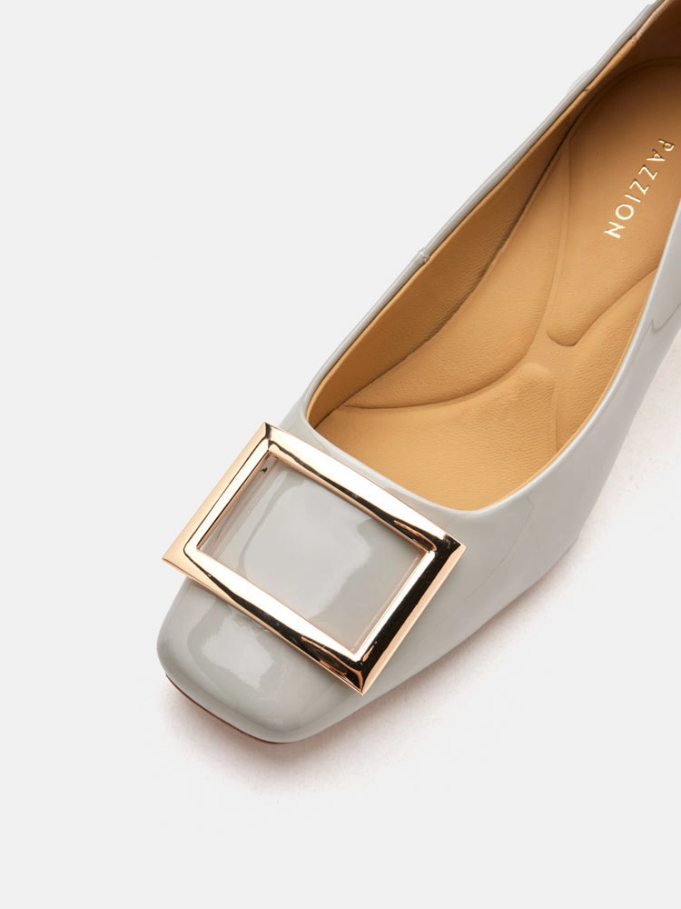 Yvette Buckle Square-Toe Pump Heels Most Comfortable Boots