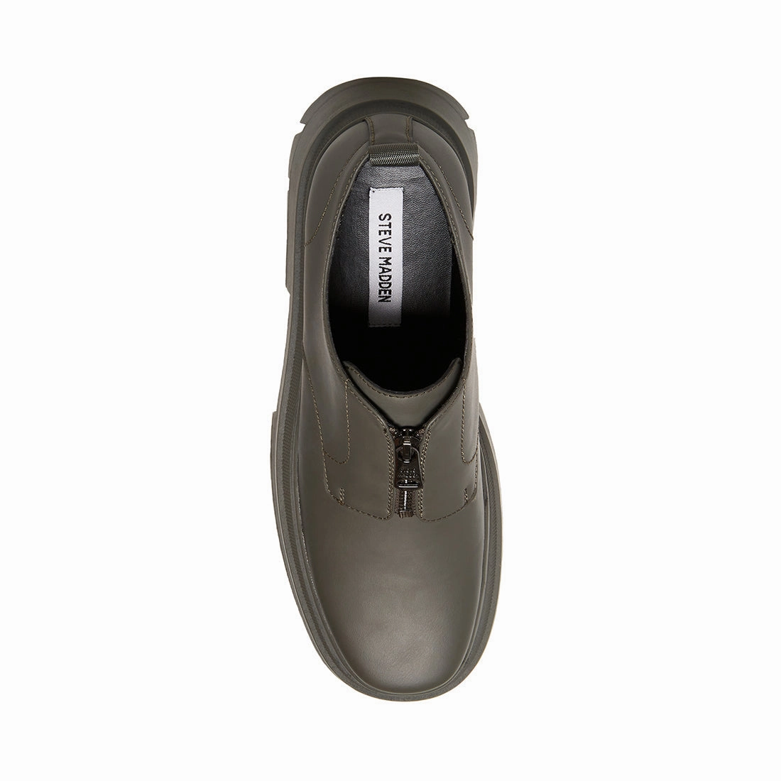 Leather Lace Up Flat Shoes ZIP LIGHT GREY - SM REBOOTED